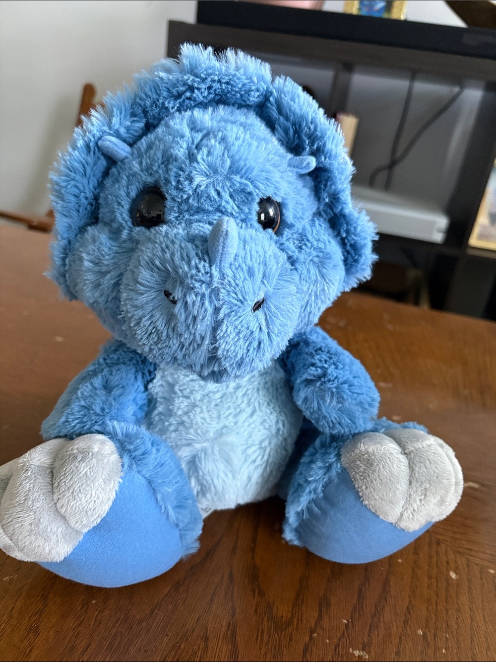 Aurora Plush Blue Triceratops Stuffed Animal - Soft Cuddly Toy for Kids